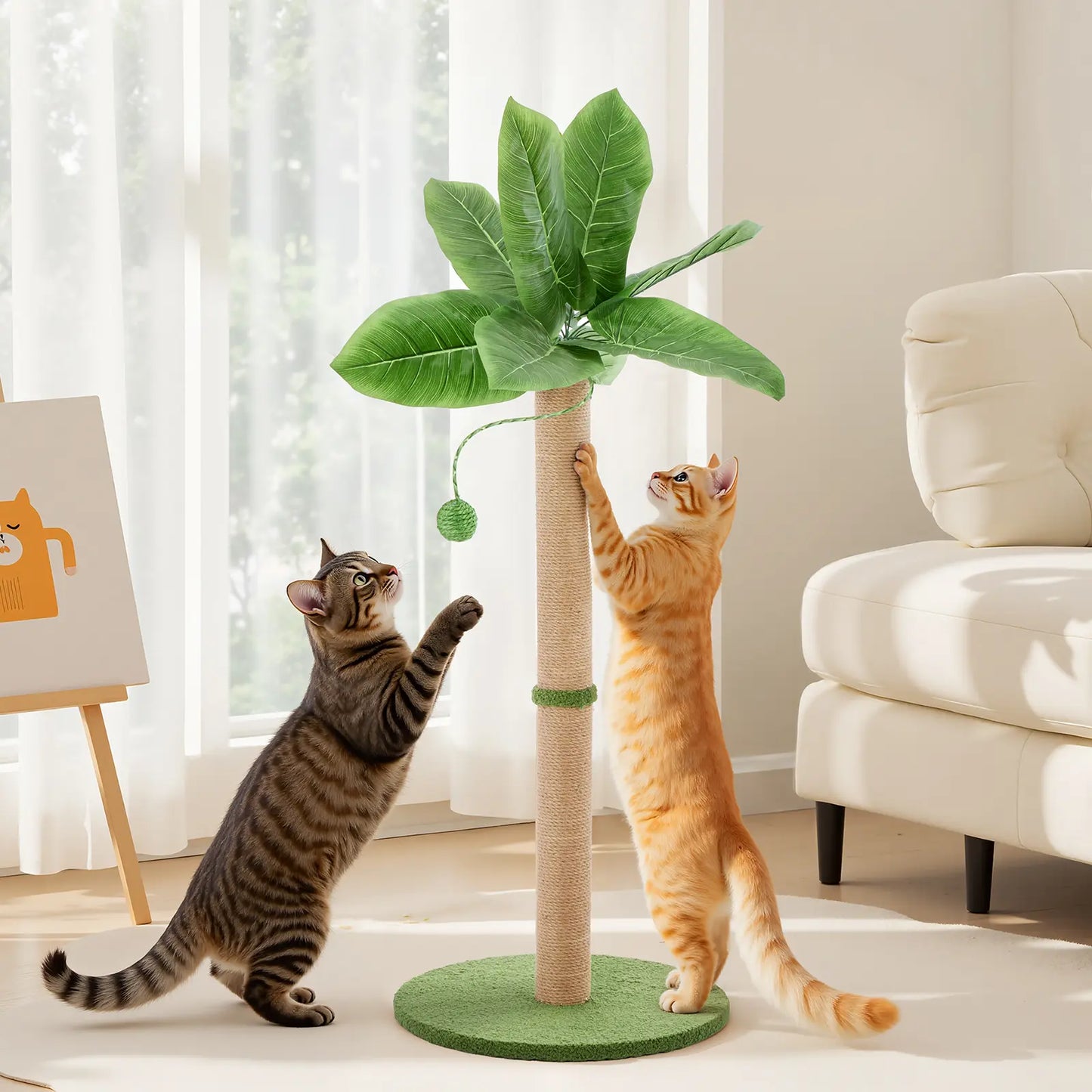 Cat Tree Tower for Indoor Cats, 66In Tall Multi-Level Pet Furniture, Stable Kitty Play House with Sisal Scratching Post, Large Condo, Climbing Ladder, Plush Toy for Kitten Cat Treehouse