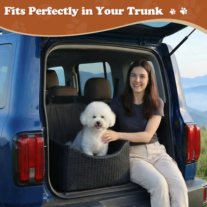 【Dealsforyoudays】 Dog Car Seat for Small Dogs & Cats, All-Season Reversible Design, Enclosed Pet Car Seat with Seat Belt Straps, Non-Slip Waterproof Travel Bed for Car & Outdoor Use Summervibes Petlovers Summerwins