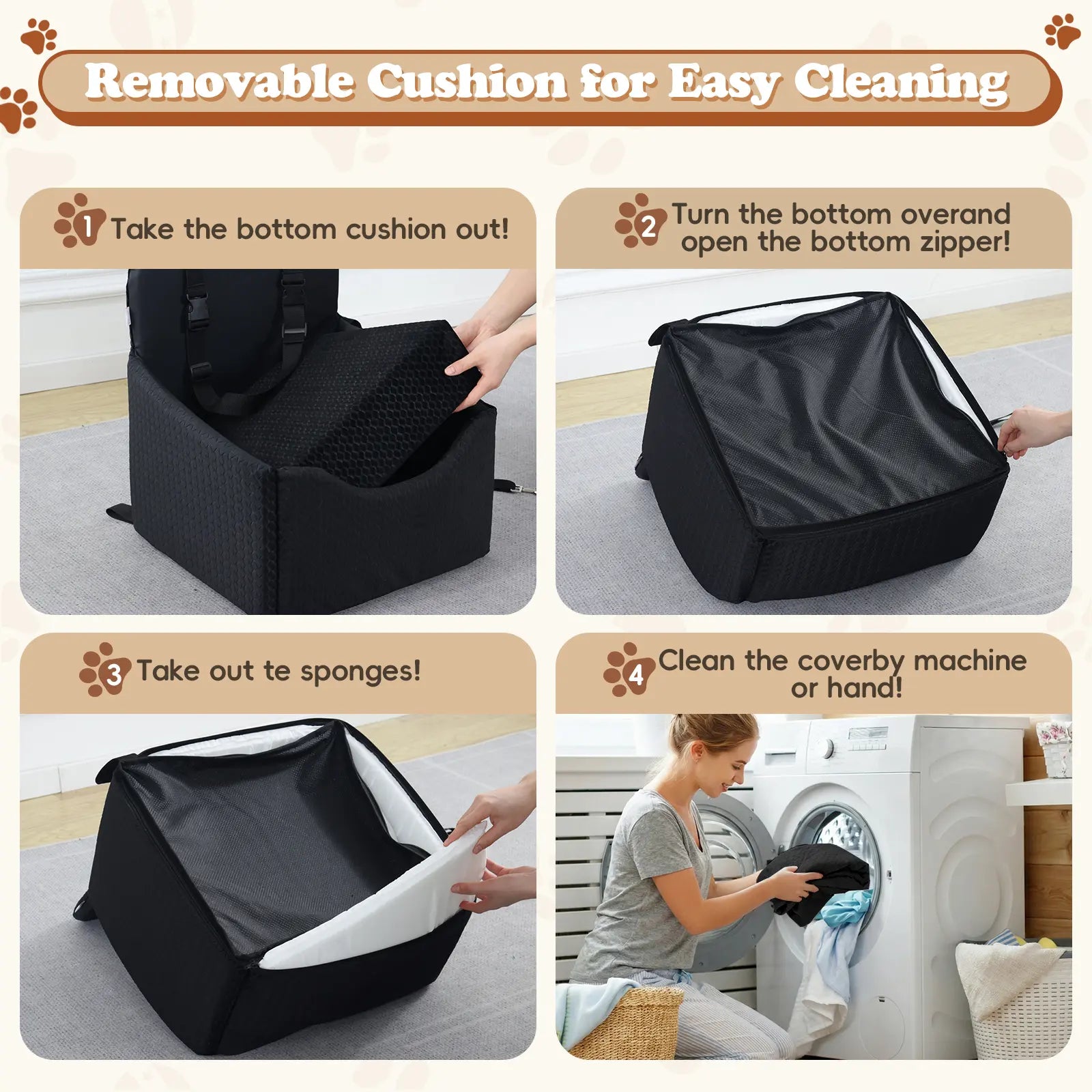【Dealsforyoudays】 Dog Car Seat for Small Dogs & Cats, All-Season Reversible Design, Enclosed Pet Car Seat with Seat Belt Straps, Non-Slip Waterproof Travel Bed for Car & Outdoor Use Summervibes Petlovers Summerwins