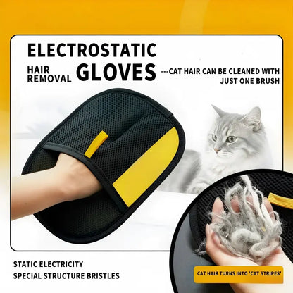 Hair Remover Electrostatic Gloves Two-Way Brush Sticky Hair Remover Cat Hair Dog Hair Glover Grooming Removal Cleaning